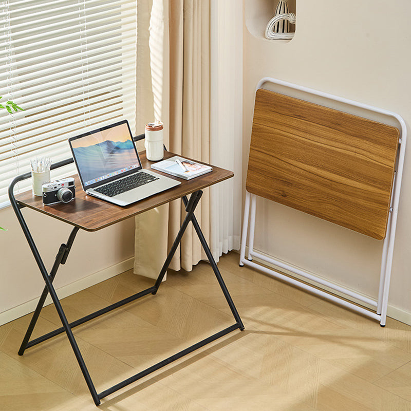 Modern Minimalist Engineered Wood Steel Tube Foldable Rectangular Side Table 1 Tier For Living Room