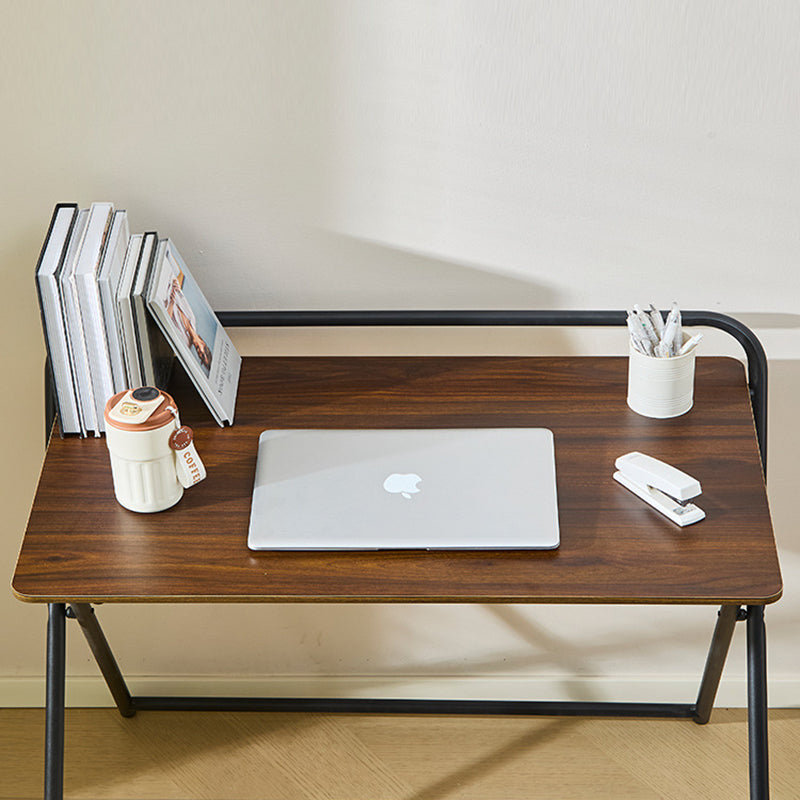 Modern Minimalist Engineered Wood Steel Tube Foldable Rectangular Side Table 1 Tier For Living Room
