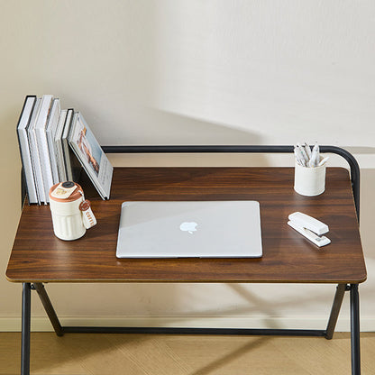 Modern Minimalist Engineered Wood Steel Tube Foldable Rectangular Side Table 1 Tier For Living Room