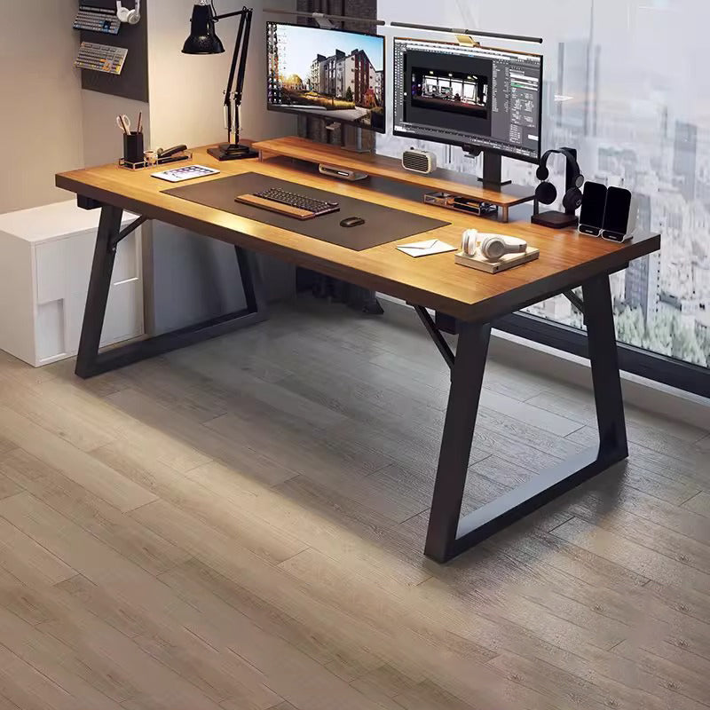 Traditional Chinese Engineered Wood Carbon Steel Rectangular K-Shaped Trapezoidal Office Desk 1 Tier For Home Office