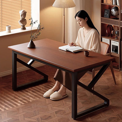 Traditional Chinese Engineered Wood Carbon Steel Rectangular K-Shaped Trapezoidal Office Desk 1 Tier For Home Office