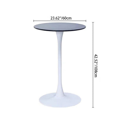 Modern Minimalist Engineered Wood Metal Round Cylindrical Coffee Table 1-Tier For Living Room