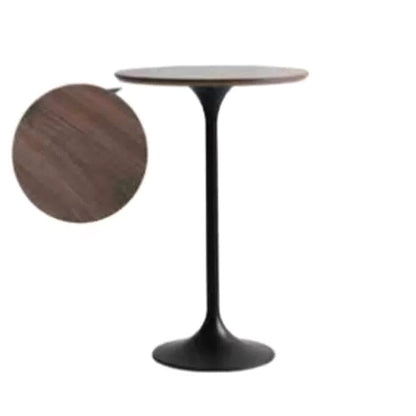 Modern Minimalist Engineered Wood Metal Round Cylindrical Coffee Table 1-Tier For Living Room