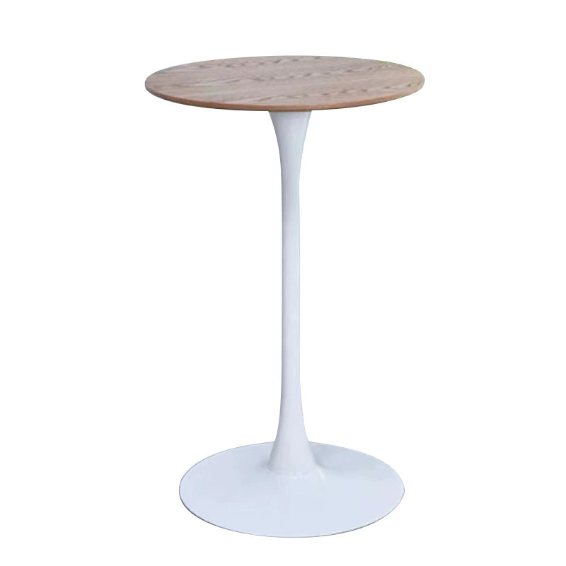 Modern Minimalist Engineered Wood Metal Round Cylindrical Coffee Table 1-Tier For Living Room