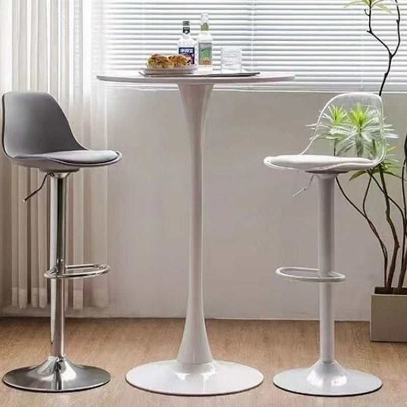 Modern Minimalist Engineered Wood Metal Round Cylindrical Coffee Table 1-Tier For Living Room