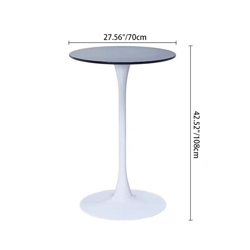 Modern Minimalist Engineered Wood Metal Round Cylindrical Coffee Table 1-Tier For Living Room