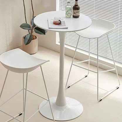 Modern Minimalist Engineered Wood Metal Round Cylindrical Coffee Table 1-Tier For Living Room
