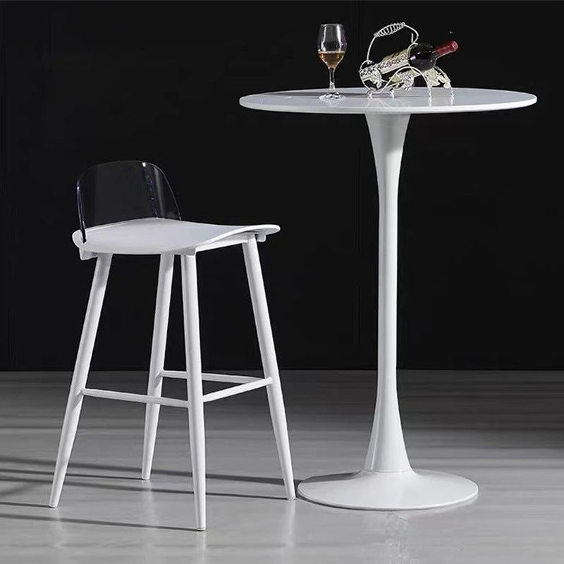 Modern Minimalist Engineered Wood Metal Round Cylindrical Coffee Table 1-Tier For Living Room