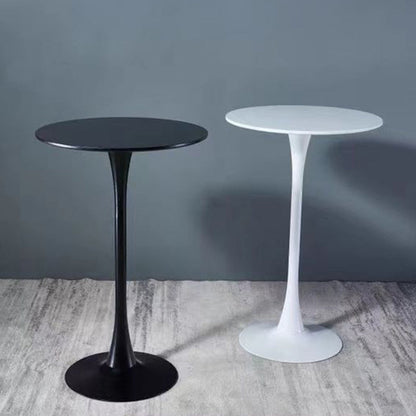 Modern Minimalist Engineered Wood Metal Round Cylindrical Coffee Table 1-Tier For Living Room