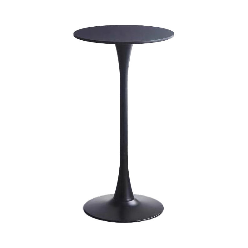 Modern Minimalist Engineered Wood Metal Round Cylindrical Coffee Table 1-Tier For Living Room