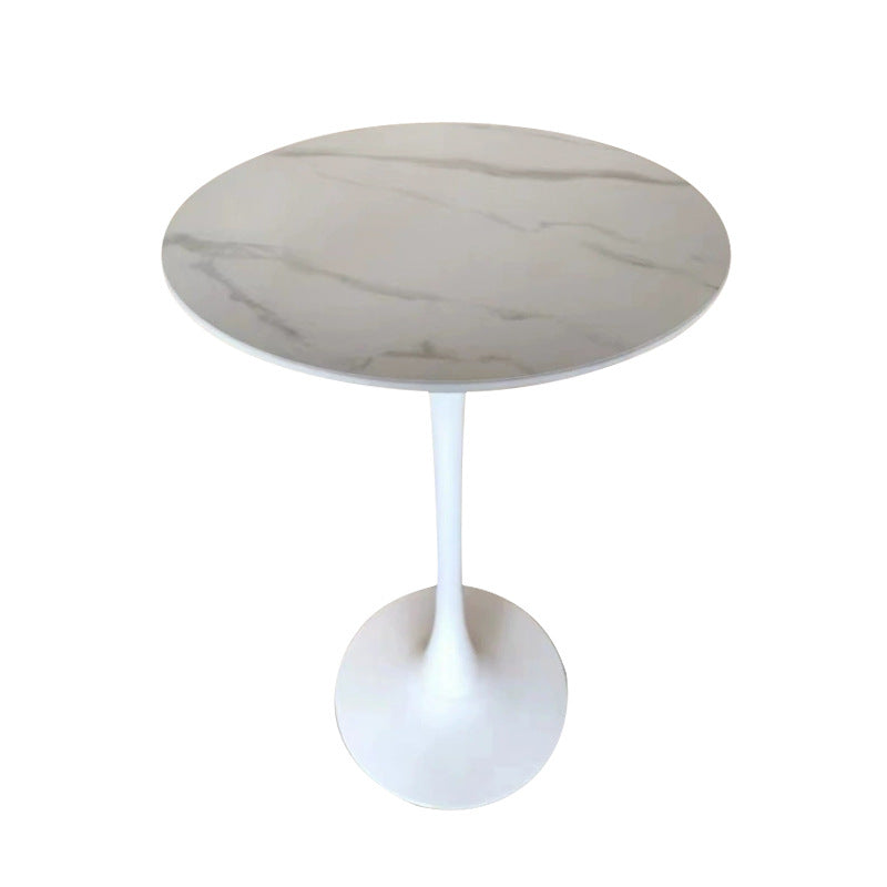 Modern Minimalist Engineered Wood Metal Round Cylindrical Coffee Table 1-Tier For Living Room
