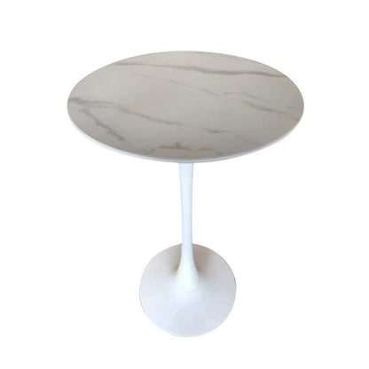 Modern Minimalist Engineered Wood Metal Round Cylindrical Coffee Table 1-Tier For Living Room