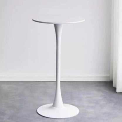 Modern Minimalist Engineered Wood Metal Round Cylindrical Coffee Table 1-Tier For Living Room