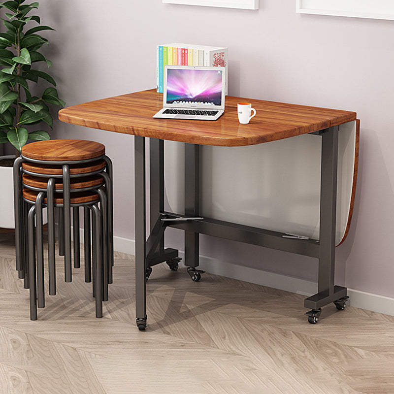 Modern Minimalist Medium Density Fiberboard Iron Rounded Rectangular Coffee Table 1-Tier For Living Room