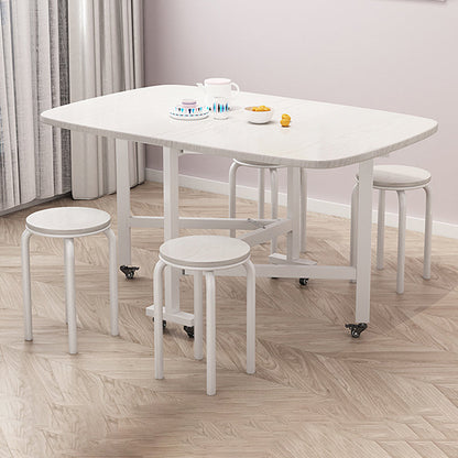 Modern Minimalist Medium Density Fiberboard Iron Rounded Rectangular Coffee Table 1-Tier For Living Room