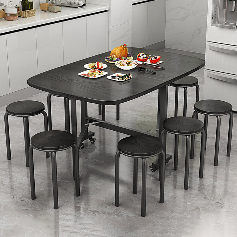 Modern Minimalist Medium Density Fiberboard Iron Rounded Rectangular Coffee Table 1-Tier For Living Room