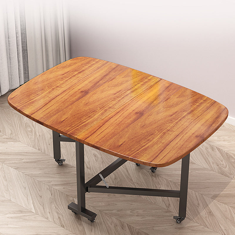 Modern Minimalist Medium Density Fiberboard Iron Rounded Rectangular Coffee Table 1-Tier For Living Room