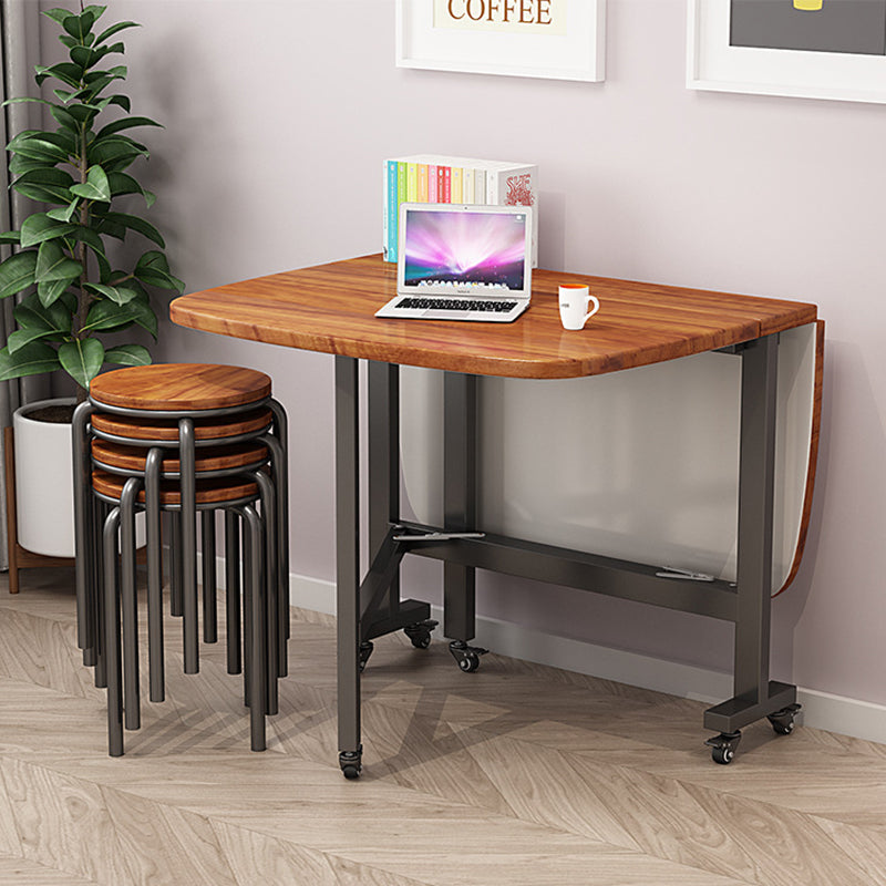 Modern Minimalist Medium Density Fiberboard Iron Rounded Rectangular Coffee Table 1-Tier For Living Room