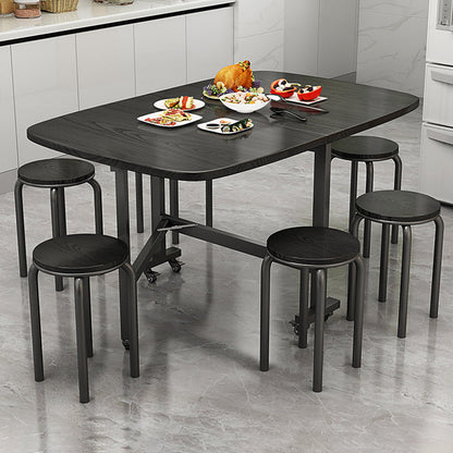 Modern Minimalist Medium Density Fiberboard Iron Rounded Rectangular Coffee Table 1-Tier For Living Room
