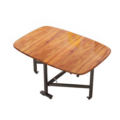 Modern Minimalist Medium Density Fiberboard Iron Rounded Rectangular Coffee Table 1-Tier For Living Room
