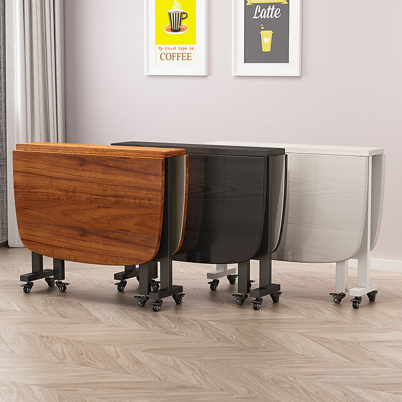 Modern Minimalist Medium Density Fiberboard Iron Rounded Rectangular Coffee Table 1-Tier For Living Room