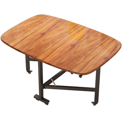 Modern Minimalist Medium Density Fiberboard Iron Rounded Rectangular Coffee Table 1-Tier For Living Room