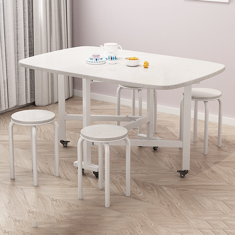 Modern Minimalist Medium Density Fiberboard Iron Rounded Rectangular Coffee Table 1-Tier For Living Room