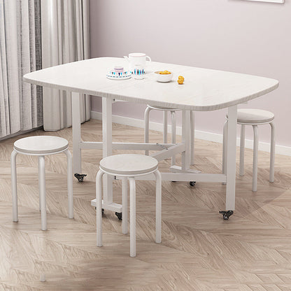 Modern Minimalist Medium Density Fiberboard Iron Rounded Rectangular Coffee Table 1-Tier For Living Room