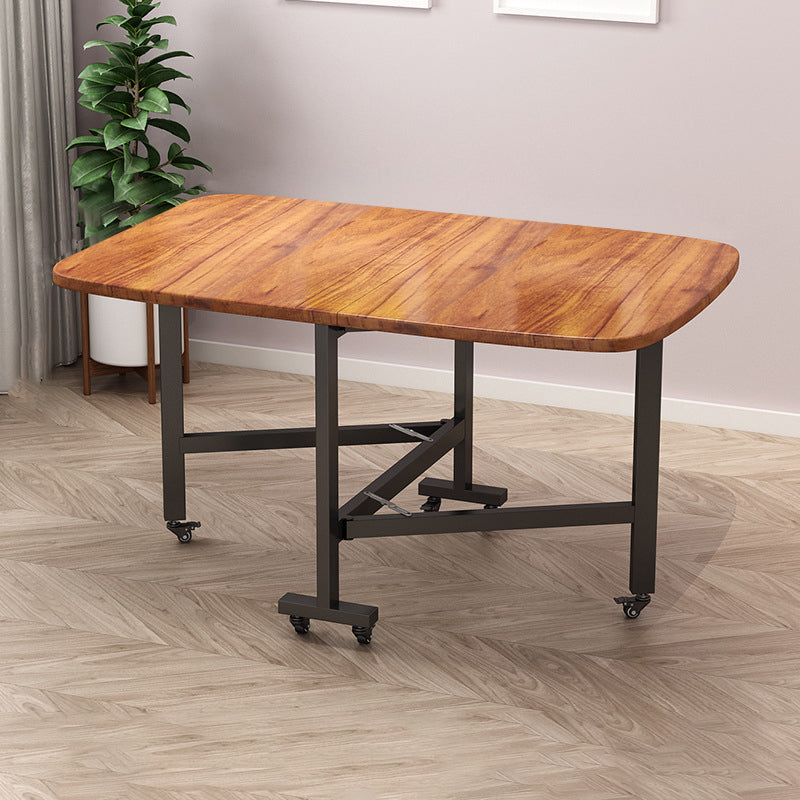 Modern Minimalist Medium Density Fiberboard Iron Rounded Rectangular Coffee Table 1-Tier For Living Room