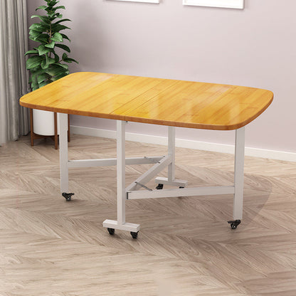 Modern Minimalist Medium Density Fiberboard Iron Rounded Rectangular Coffee Table 1-Tier For Living Room
