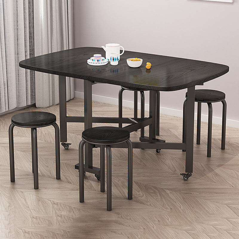 Modern Minimalist Medium Density Fiberboard Iron Rounded Rectangular Coffee Table 1-Tier For Living Room