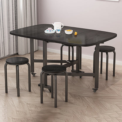 Modern Minimalist Medium Density Fiberboard Iron Rounded Rectangular Coffee Table 1-Tier For Living Room