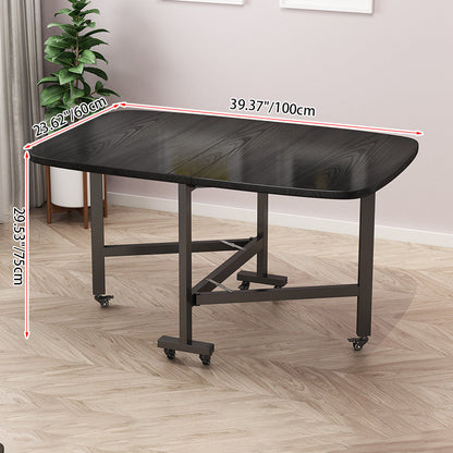 Modern Minimalist Medium Density Fiberboard Iron Rounded Rectangular Coffee Table 1-Tier For Living Room