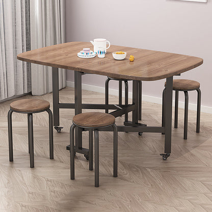 Modern Minimalist Medium Density Fiberboard Iron Rounded Rectangular Coffee Table 1-Tier For Living Room