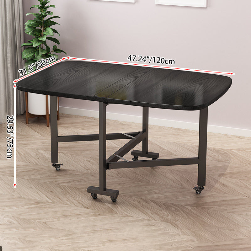 Modern Minimalist Medium Density Fiberboard Iron Rounded Rectangular Coffee Table 1-Tier For Living Room
