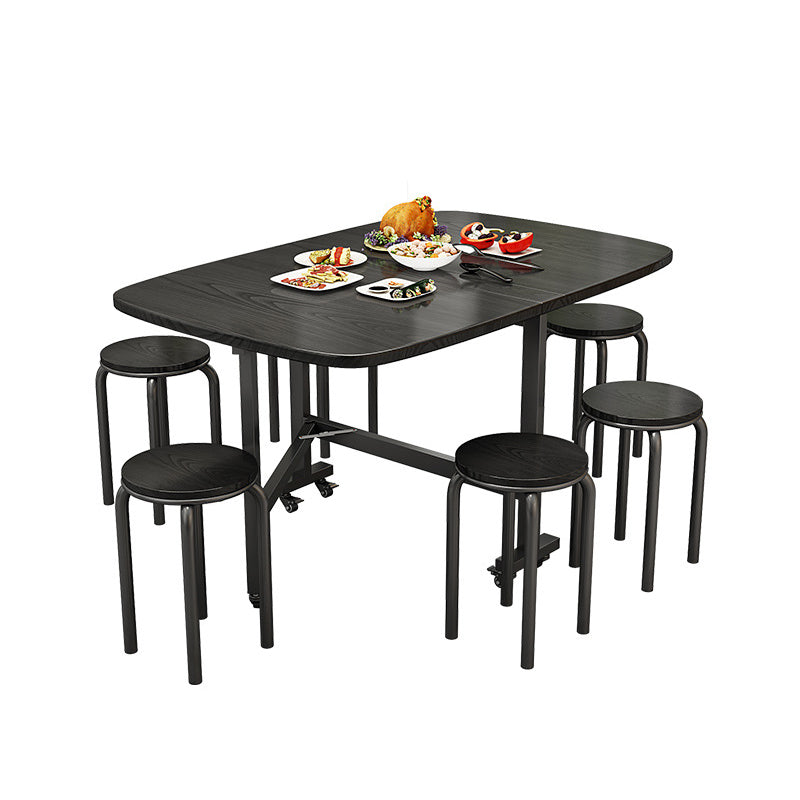 Modern Minimalist Medium Density Fiberboard Iron Rounded Rectangular Coffee Table 1-Tier For Living Room