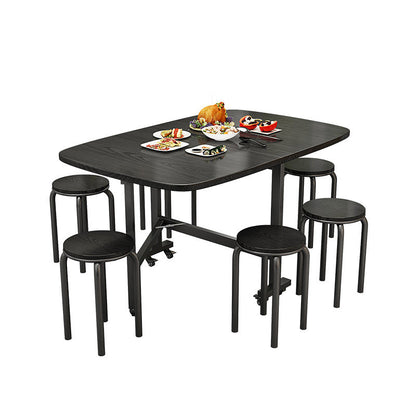 Modern Minimalist Medium Density Fiberboard Iron Rounded Rectangular Coffee Table 1-Tier For Living Room