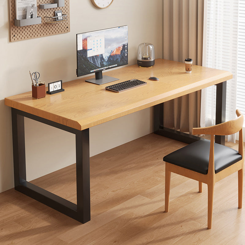 Traditional Chinese Solid Wood Iron Rectangular Office Desk 1-Tier For Home Office