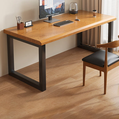 Traditional Chinese Solid Wood Iron Rectangular Office Desk 1-Tier For Home Office