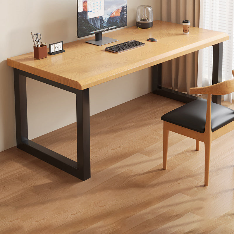 Traditional Chinese Solid Wood Iron Rectangular Office Desk 1-Tier For Home Office