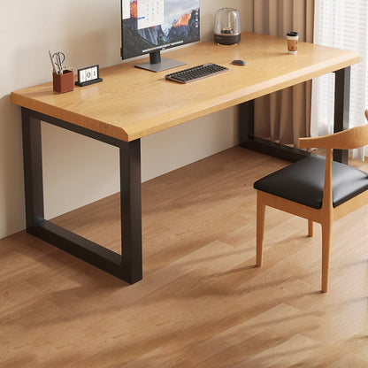 Traditional Chinese Solid Wood Iron Rectangular Office Desk 1-Tier For Home Office