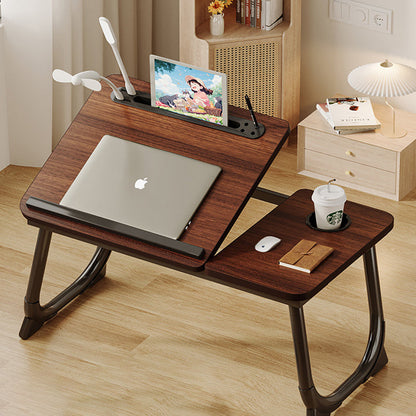 Modern Art Deco MDF Carbon Steel Rounded Rectangular Foldable Side Table 1-Tier For Bedroom