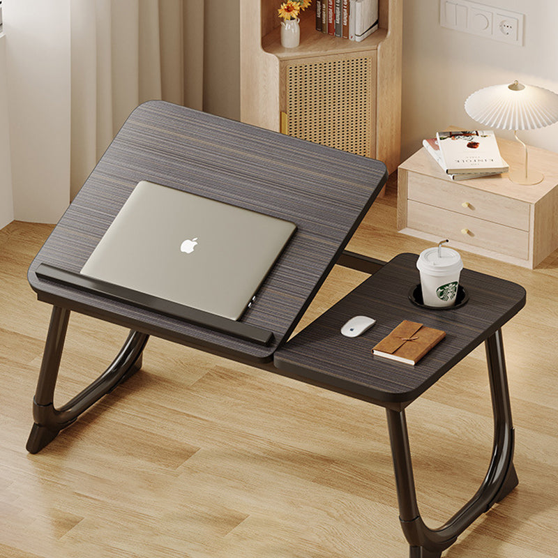 Modern Art Deco MDF Carbon Steel Rounded Rectangular Foldable Side Table 1-Tier For Bedroom