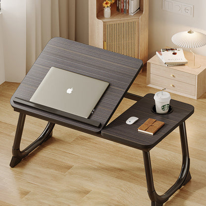 Modern Art Deco MDF Carbon Steel Rounded Rectangular Foldable Side Table 1-Tier For Bedroom