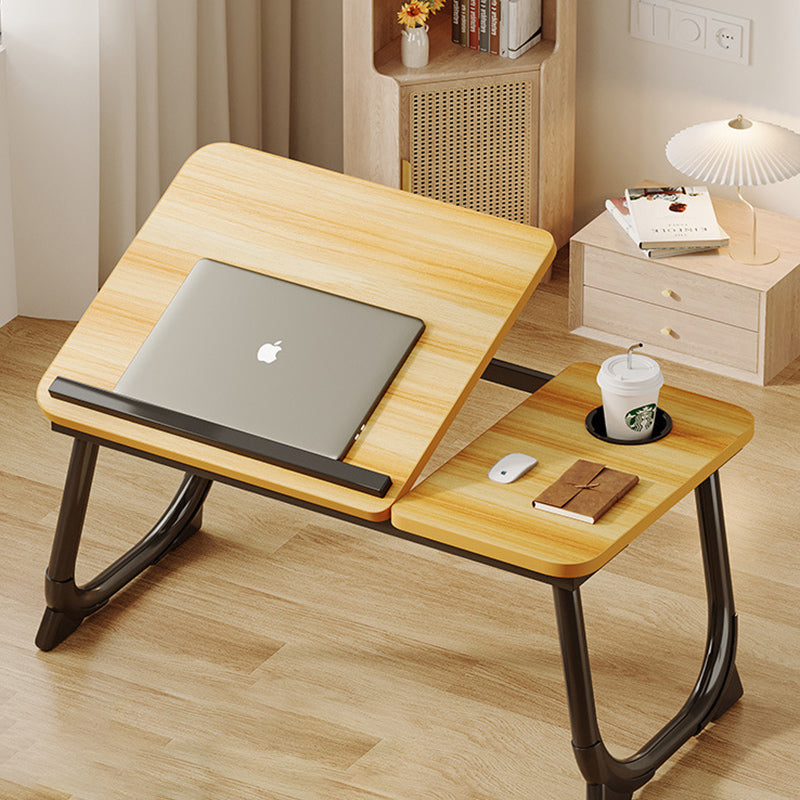 Modern Art Deco MDF Carbon Steel Rounded Rectangular Foldable Side Table 1-Tier For Bedroom