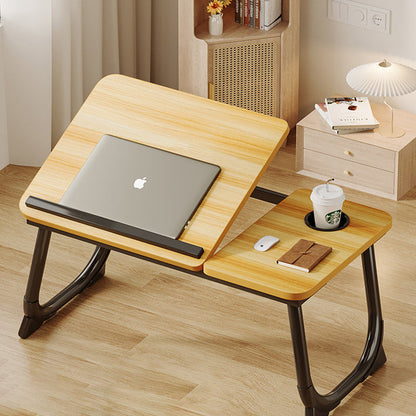 Modern Art Deco MDF Carbon Steel Rounded Rectangular Foldable Side Table 1-Tier For Bedroom