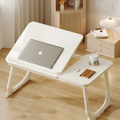 Modern Art Deco MDF Carbon Steel Rounded Rectangular Foldable Side Table 1-Tier For Bedroom