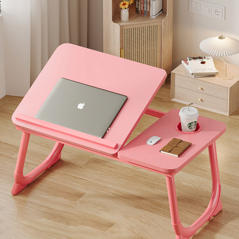 Modern Art Deco MDF Carbon Steel Rounded Rectangular Foldable Side Table 1-Tier For Bedroom