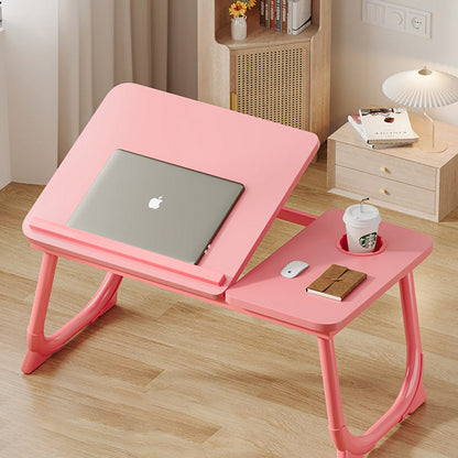 Modern Art Deco MDF Carbon Steel Rounded Rectangular Foldable Side Table 1-Tier For Bedroom