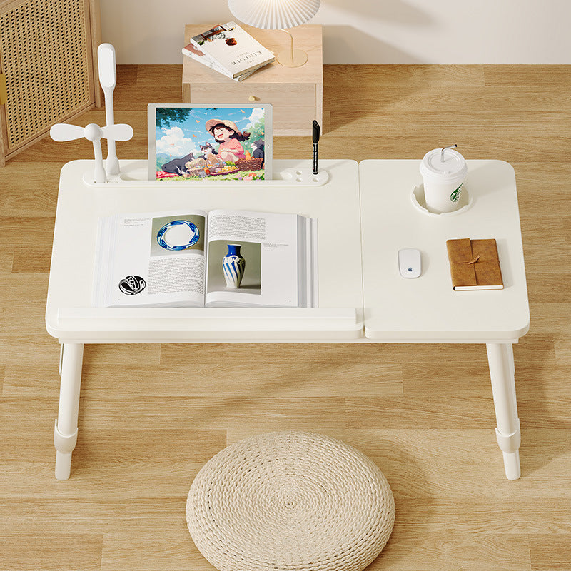 Modern Art Deco MDF Carbon Steel Rounded Rectangular Foldable Side Table 1-Tier For Bedroom